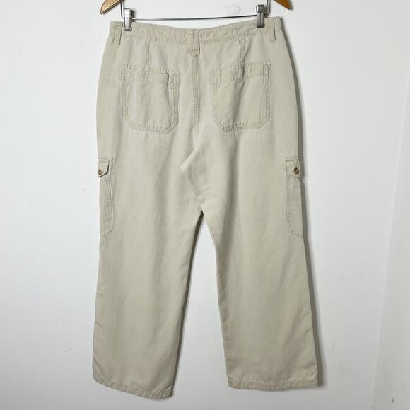 Tommy Hilfiger Women's Cargo Pants 8 Khaki Beige Wide Leg Chino High Rise Retro - Picture 6 of 9